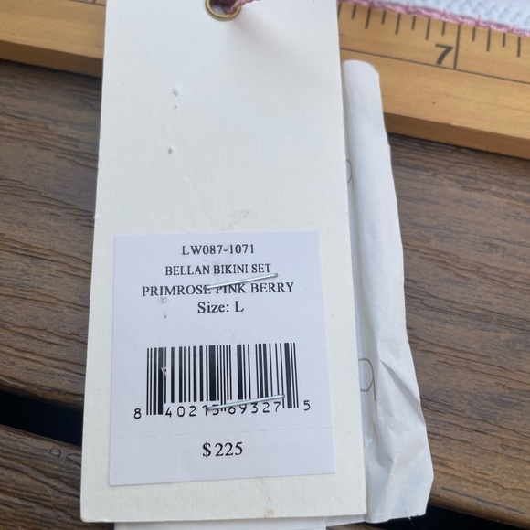 LoveShackFancy Bellamy bikini top primaries pink berry L - Picture 4 of 5